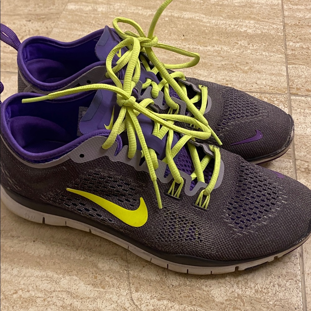 Nike Purple and Lime Sneakers